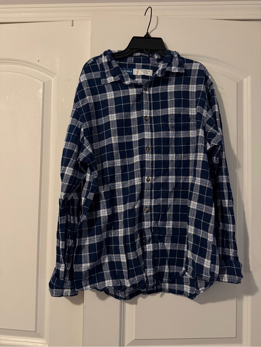 Old Navy Navy & White Plaid Lightweight Shirt Jacket